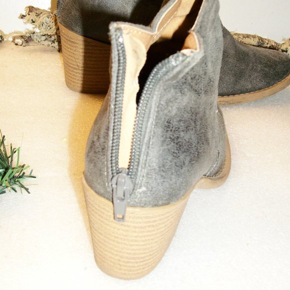 Qupid Suede Crisscross Slashed Stiletto Booties